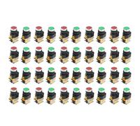 Gvvsjgdbis Lot de 40 interrupteurs à bouton-poussoir momentané Rouge/vert 22 mm 10 A 380 V DPST