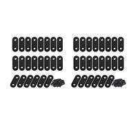 Gvvsjgdbis Lot de 44 équerres droites en acier inoxydable noir avec vis plates pour bois
