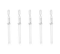 Gvvsjgdbis Lot de 5 brochettes de barbecue à double aiguille en acier inoxydable avec plaque auto-poussoir