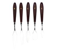 Gvvsjgdbis Lot de 5 couteaux de peinture à l'huile - Spatule de peinture à l'huile - Couteau à palette - Ensemble d'outils de peinture acrylique pour mélanger les couleurs