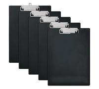 Gvvsjgdbis Lot de 5 planchettes à pince en plastique avec clip à profil bas, 22,5 x 31,3 cm pour bureau, école