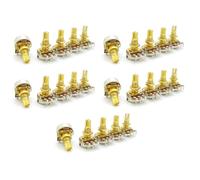 Gvvsjgdbis Lot de 5 potentiomètres pour guitare - Volume et tonalité - Commutateur A500K - Tige fendue - Doré
