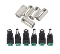 Gvvsjgdbis Lot de 5 supports en plastique pour 3 piles AA 1,5 V et 6 adaptateurs de connecteurs d'alimentation CC 5,5 x 2,1 mm femelle + mâle