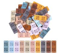 Gvvsjgdbis Lot de 50 étiquettes en cuir synthétique faites à la main en simili cuir pour embellissement tricoté, pièces de rechange