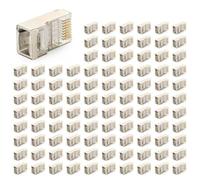 Gvvsjgdbis Lot de 500 connecteurs RJ45 blindés CAT5E CAT6 à sertir Ethernet STP 8P8C Modulaire Crystal Plugs