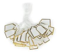 Gvvsjgdbis Lot de 500 étiquettes rectangulaires pour bijoux avec ficelle de suspension pour bagues, bracelets et boucles d'oreilles