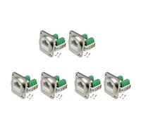Gvvsjgdbis Lot de 6 adaptateurs de bornes à vis RJ45 pour montage sur panneau, connecteur femelle RJ45/8P8C, extension de terminal sans soudure RJ45