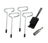 Gvvsjgdbis Lot de 6 ancrages de pêche sur glace avec manchon adaptateur d'embout pour fixation de tente de camping et de pêche