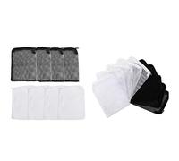 Gvvsjgdbis Lot de 64 sacs filtrants réutilisables en maille pour aquarium en carbone granulé, Bioball blanc et noir