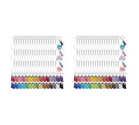 Gvvsjgdbis Lot de 700 porte-clés vierges en acrylique transparent pour vinyle avec vierges, pompons, anneaux ouverts, porte-clés pour bricolage