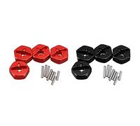 Gvvsjgdbis Lot de 8 adaptateurs hexagonaux en alliage d'aluminium de 12 mm pour 144001 1/14 RC - Rouge et noir