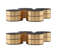 Gvvsjgdbis Lot de 8 pieds d'isolation pour haut-parleur Hi-Fi 40 x 23 mm en aluminium doré