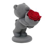 Gvvsjgdbis Luxueux Bouquet de Roses en Peluche avec Fleur Éternelle et Poupée Ours - Parfait pour l'anniversaire d'une Petite Amie, la Saint-Valentin