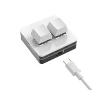 Gvvsjgdbis Mini clavier personnalisé 2 touches RVB Macro OSU Clavier mécanique programmable pour le travail de jeu, blanc, type A, facile à installer