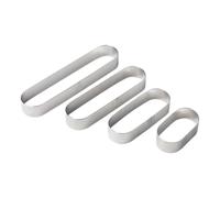 Gvvsjgdbis Moule à mousse en acier inoxydable, moule à gâteau ovale long Tiramisu, mini emporte-pièces pour gâteaux, tartes, desserts