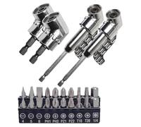 Gvvsjgdbis Moyeu de vis pour outil d'angle, embout de tournevis coudé multifonction, rotation à 360°, ensemble d'adaptateurs de douille 6,35 mm, 9,5 mm, 1,27 cm