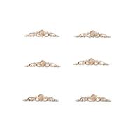 Gvvsjgdbis Nouveau 6 Pcs en Bois de Caoutchouc Sculpté Coin Onlay Applique Meubles Décor À (30 x 7 cm)