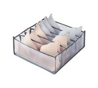 Gvvsjgdbis Organisateur de rangement pour sous-vêtements, soutien-gorge, chaussettes, tiroir pliable lavable (gris, 6 compartiments)