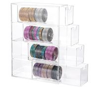 Gvvsjgdbis Organiseur en acrylique transparent avec 4 tiroirs coulissants, pour scrapbooking, fournitures d'art et d'artisanat