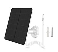 Gvvsjgdbis Panneau solaire monocristallin en silicone pour caméra de sécurité, 5 W avec port micro-USB et USB-C, étanchéité IP65