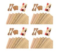 Gvvsjgdbis Papier D'Emballage Cadeau Kraft, Papier D'Emballage D'Anniversaire, 24 Feuilles de Papier D'Emballage Kraft Marron avec étiquettes, Cordes de et Autocollant