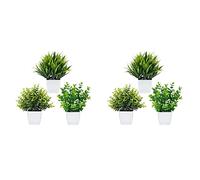 Gvvsjgdbis Paquet de 6 Fausses Plantes en Pots Plante D'Eucalyptus Artificielle Mini Plantes Artificielles en Pot D'Intérieur Petits Arbustes d'herbe de Blé en Plastique