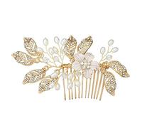 Gvvsjgdbis Peigne À Cheveux de Feuilles de Cheveux de Mariage Bandeau de Mariée Fait À La Main Accessoires de Cheveux Pour Couleur Or