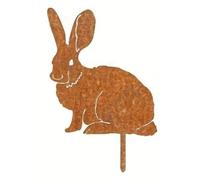 Gvvsjgdbis Piquet de jardin rustique en métal - Silhouette de lapin rouillé, art d'extérieur pour décoration de ferme, parfait pour Pâques