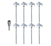 Gvvsjgdbis Piquets de en Métal 200 mm X 8 Pièces Piquets de Camping à Percer Ancrages au Sol Vis en Spirale avec Piquets à Six Pans Creux Piquets de Camping B