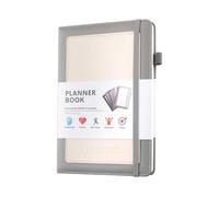 Gvvsjgdbis Planificateur hebdomadaire 2024 avec couverture en polyuréthane, format moyen (A5), couverture rigide, gris, 15,9 x 21,6 cm, facile à utiliser, haute qualité
