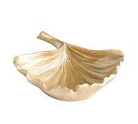 Gvvsjgdbis Plateau de rangement en résine avec feuilles de ginkgo dorées pour décoration de bureau, porche, clés, collation
