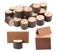Gvvsjgdbis Porte-cartes en bois de style campagnard, cartes en papier kraft, cadre de numéro de table, présentoir photo, support d'étiquettes alimentaires