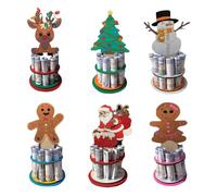 Gvvsjgdbis Porte-Monnaie en Bois de Noël à Double Couche ElkMoney Holder Decor Porte-Monnaie de Noël à Trous Multiples en Bois