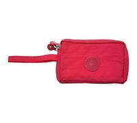 Gvvsjgdbis portefeuille de femmes lavable Porte-monnaie en tissu froisse de telephone Sac de maquillage portatif a trois fermetures a glissiere Rose rouge