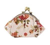 Gvvsjgdbis Portefeuille, Mini porte-monnaie vintage de fleur pour dame Portefeuille Pochette (blanc)