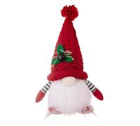 Gvvsjgdbis Poupée de Noël Tricotée avec Veilleuse LED Décorations de Noël pour Cadeau de Noël Navidad an Rouge