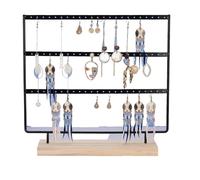Gvvsjgdbis Présentoir à bijoux noir à 69 trous pour bureau, boucles d'oreilles et bagues, porte-colliers, bagues, support à bijoux, durable