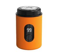 Gvvsjgdbis Rasoir électrique portable avec chargement USB, affichage numérique intelligent, rasoir de voyage pour homme, cadeau pour homme, orange
