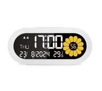 Gvvsjgdbis Réveil numérique multifonction avec minuteur visuel et écran LCD, double alarme, format 12/24 heures, réveil pour enfants