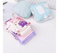 Gvvsjgdbis Sacs de rangement de serviettes hygiéniques mignons de grande capacité, motif de dessin animé pour filles, sac d'organisation de tampons physiologiques, sac de tampon F