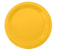 Gvvsjgdbis Série de Assiettes en Papier Couleur, Assiette de Pique-Nique de 9 Pouces, Jaune