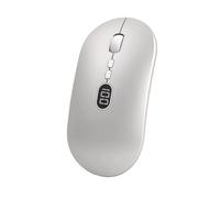 Gvvsjgdbis Souris d'ordinateur sans fil avec niveau de batterie visible, rechargeable, 2,4 G, souris USB portable, clic silencieux, pour ordinateur portable B