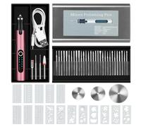 Gvvsjgdbis Stylo de gravure avec 37 bits, rechargeable par USB, machine de gravure sans fil avec boîte, graveur rotatif portable, facile à installer, or rose