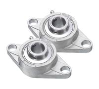 Gvvsjgdbis SUCFL204-12 Lot de 2 roulements à bloc d'oreiller avec alésage de 1,9 cm - Auto-alignement - Base en fonte solide - Roulements en acier chromé