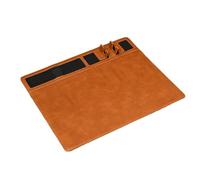 Gvvsjgdbis Tapis de souris de jeu 15 W sans fil en cuir PU marron pour bureau maison