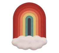 Gvvsjgdbis Tapis de souris ergonomique en mousse à mémoire de forme avec repose-poignet en silicone pour ordinateur portable Motif arc-en-ciel