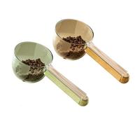 Gvvsjgdbis Tasse à mesurer pour animaux de compagnie avec clip d'étanchéité pour chien, chat, pelle à nourriture sèche ou humide, poignée en bois, échelle de précision pour animaux domestiques