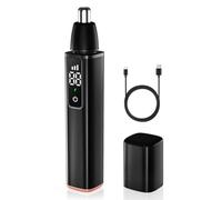 Gvvsjgdbis Tondeuse à poils de nez pour homme rechargeable par USB avec écran LCD, outil de coupe professionnel, facile à installer - A