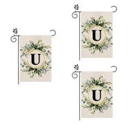 Gvvsjgdbis U Linen Drapeau de jardin double couche Lettres de vacances Extérieur Drapeau Décoration de cour