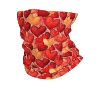 GVYGVY Cache-cou pour homme et femme - Rouge Love Heart Q Print Head Scarf Cagoule Masque Cagoule Bandana
